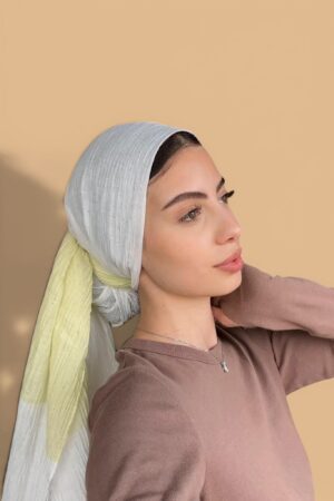 כותנה דגם רויאל לבן ירוק בהיר