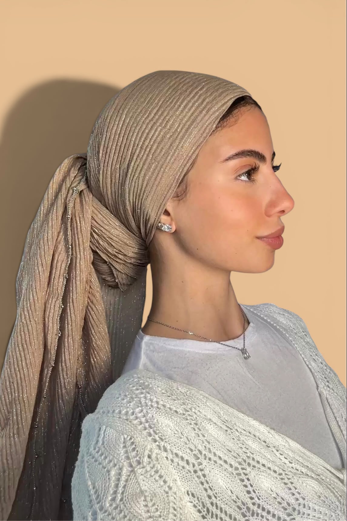 כותנה דגם סיאל בז כהה – תמונה 2