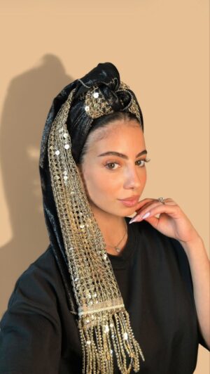 LUMIÈRE – מטפחת בד לורקס מעצבים שחור